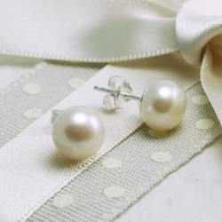 White Freshwater Pearl Earrings